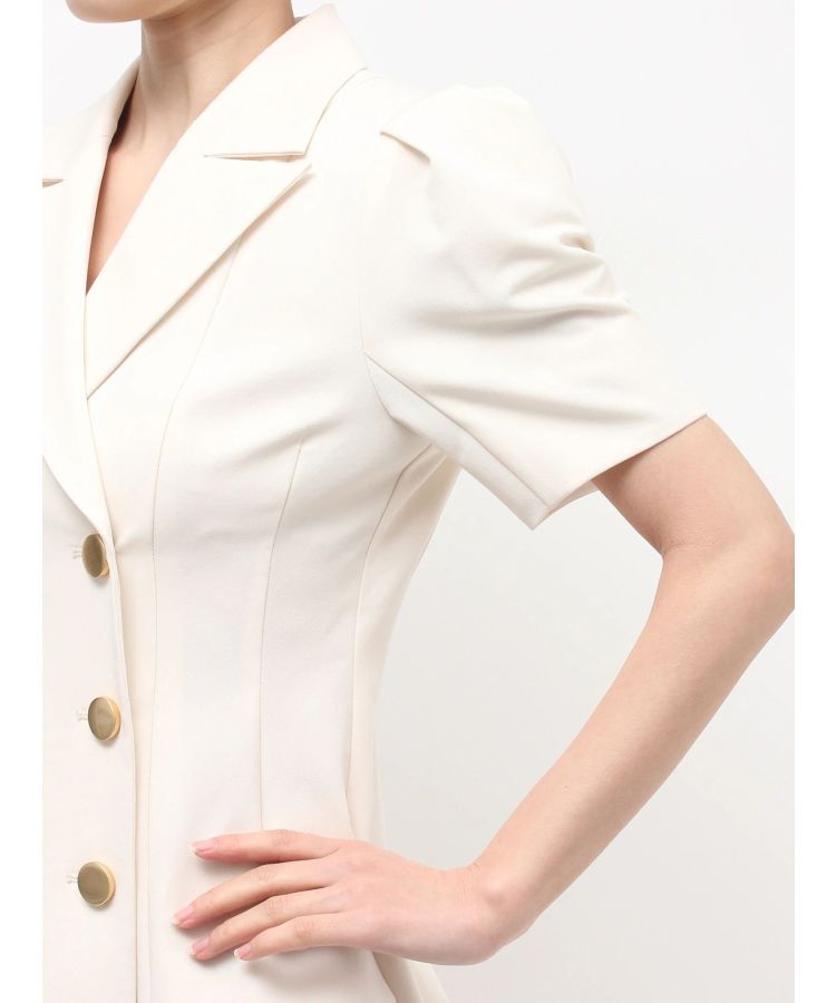 ハーフスリーブフィットアンドフレアジャケットワンピース