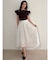 2WAY異素材ランダムラッフルショートスリーブニット