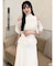 異素材ドッキングペプラムニットセットアップ
