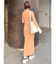 シャツカラーカフスニットワンピース