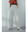 ツイードジップハイウエストワイドパンツ