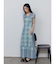 シアーチェックニットワンピース