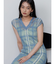 シアーチェックニットワンピース