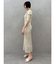 アシメネックリブハーフスリーブニットワンピース