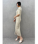 アシメネックリブハーフスリーブニットワンピース
