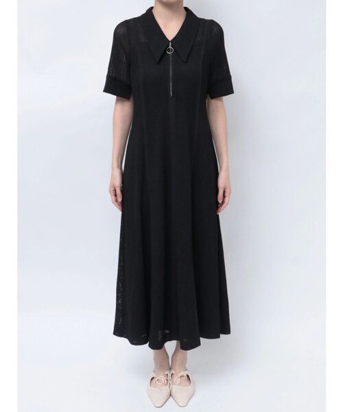 メッシュレースカラーネックワンピース｜ラグナムーンの通販｜&mall