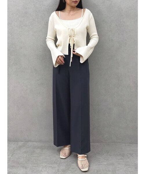 【即購入◎】Lumignon リボンショルダー ニットアンサンブル ワンピース 543f57dee854e666f77992d828dc8e