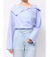 アシンメトリーカラーカシュクールシャツ