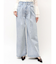 タックデニムワイドパンツ