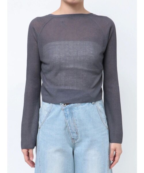 ミニパールボタンショートニットカーディガン｜ラグナムーンの