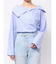 アシンメトリーカラーカシュクールシャツ