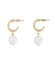 LADYフェイクパールフープピアス
