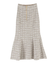 カットツイードフロントZIPスカート