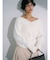 【WEB限定】Vネックカラーショートニットプルオーバー