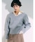 【WEB限定】Vネックカラーショートニットプルオーバー