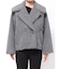 フェイクフェザーワイドカラーショートコート