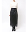 ヘムレースレイヤードハイウエストエコレザースカート
