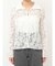 フラワーパターンレースシャツ