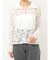 フラワーパターンレースシャツ