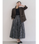 チェックタックフレアスカート