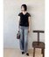 レースフリルペプラムトップス