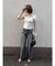 リップドデニムパンツ
