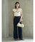 アシメカラーネックニット