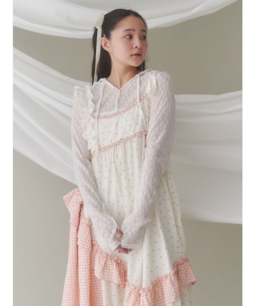 merry jenny アシメワンピース グリーン メリージェニー merry jenny flower checkアシメワンピース
