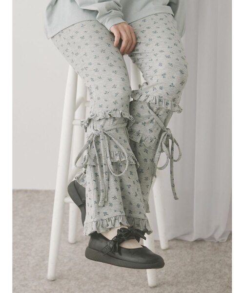 merry jenny レースカットフリルリブパンツ パンツ メリージェニー