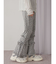 floralフリルリブフレアパンツ