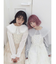 サテンフリルブラウス