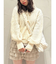 フードflowerニットtops