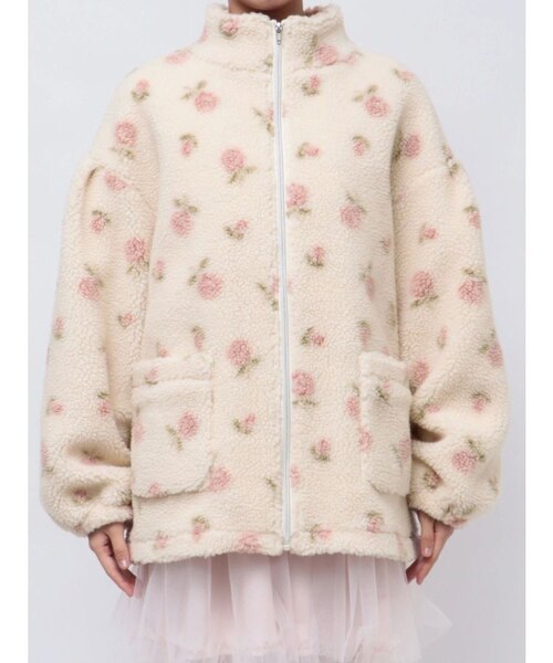 flowerボアブルゾン｜メリージェニーの通販｜&mall（アンドモール