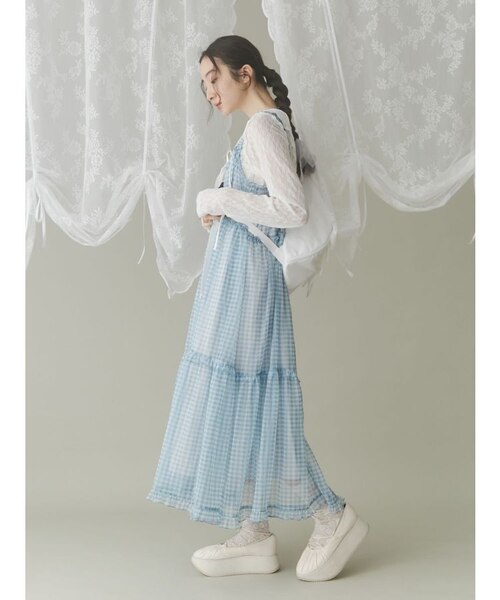 merry jenny メリージェニー レースアップギャザー厚底シューズ セール】レースアップギャザー厚底シューズ（バレエシューズ
