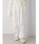サテンフリルワイドパンツ