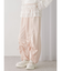 サテンフリルワイドパンツ