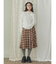 チェックレースプリーツスカート