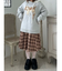 チェックレースプリーツスカート