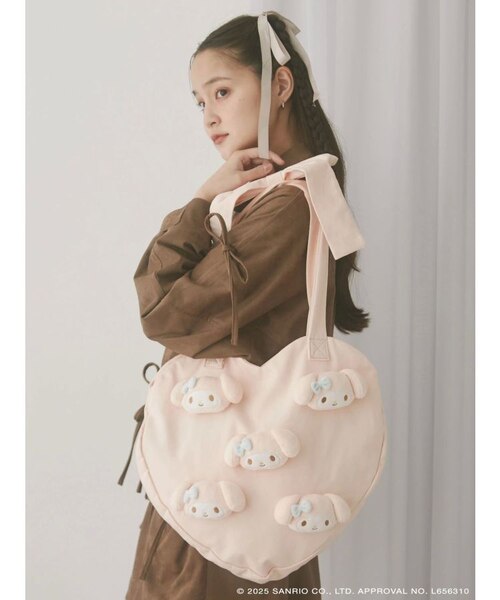 メリージェニー マイメロディ ハートトートバッグ レッド メロクロコラボ】My Melody heart tote bag(RED)｜メリー