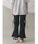 レースカットフリルリブパンツ