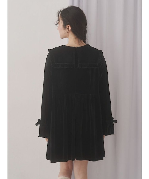 merry jennyベロア ミニワンピース merry jenny（メリージェニー） ワンピース ベロアリボンミニ