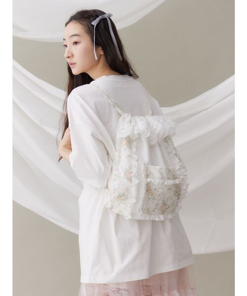 新品　メリージェニー　スカラップレースリュック　バッグパック merry jenny Scallop lace バックパック（ブラック