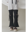 レースカットフリルリブパンツ