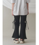 レースカットフリルリブパンツ