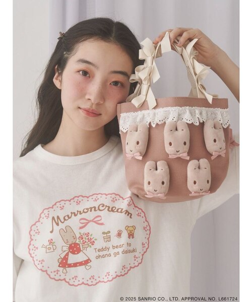 マロンクリームribbonハンドルミニトート｜メリージェニーの通販