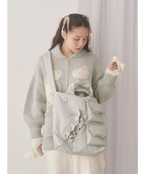 PUレザーフリルショルダーバッグ｜メリージェニーの通販｜&mall