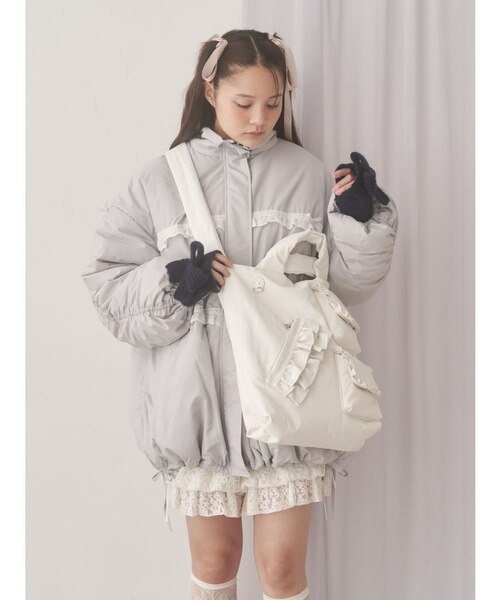 ribbonフリルパデットジャケット｜メリージェニーの通販｜&mall