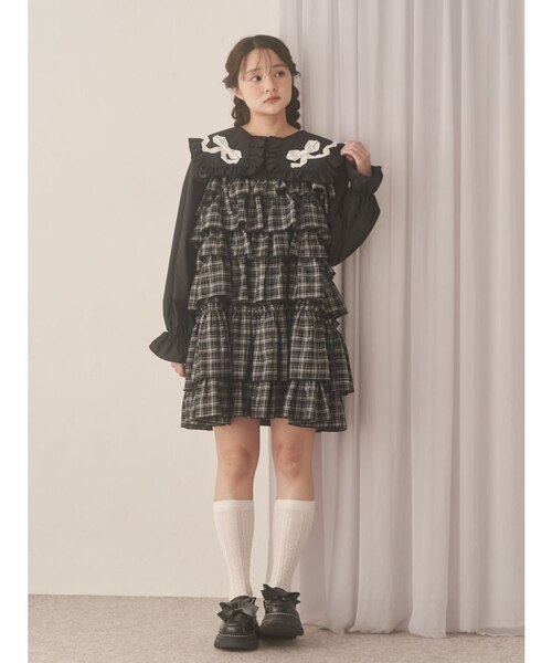 チェックホイップクリームミニワンピース｜メリージェニーの通販