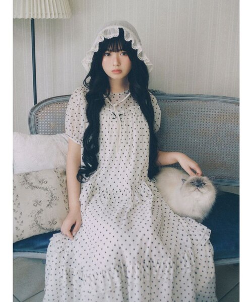 merry jenny petit flowerフロッキーパフワンピース petit flowerフロッキーパフワンピース｜メリージェニーの通販｜&mall