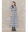pindot checkスカラップワンピース